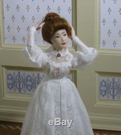 Debra Hammond Victorian Lady Doll White Lace Artisan Dollhouse Miniature DH-M300