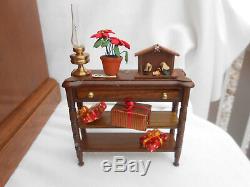 Diorama Christmas Palor Miniature Room Tree Lighted Dollhouse Vintage Ooak 38 Pc