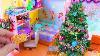 Diy Miniature Christmas Themed Dollhouse Room Christmas Tree And A Wreath