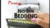Diy No Sew Bedding Bedspread Pillowcase Throw Pillows Dollhouse Miniature Fabric Tutorial