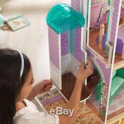 Doll House Large Wooden Kids Play Mansion Furniture Dollhouse Fits Barbie Toy