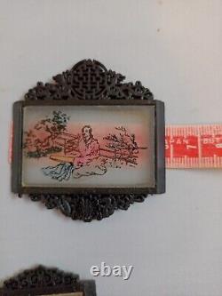 Doll House Miniature Japanese Wall Plaques Bakelite Antique
