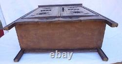 Doll House Miniature Quimper Armoire Wardrobe Cut Carved Wood Brittany