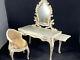 Doll House Miniatures Furniture Vanity Desk With Mirror Bedroom Makeup Table