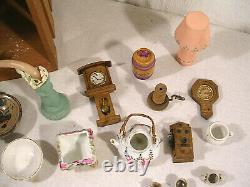 Doll House Miniatures, Lavatory Setup, Approx. 38 pieces, Vintage, 2 broken items