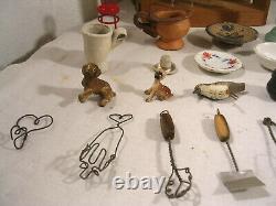 Doll House Miniatures, Lavatory Setup, Approx. 38 pieces, Vintage, 2 broken items