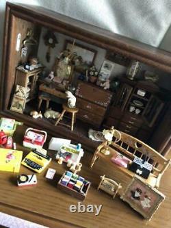 Doll House Miniatures Living Room Box Collectable Wooden Antique Rare