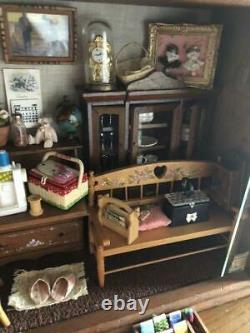 Doll House Miniatures Living Room Box Collectable Wooden Antique Rare