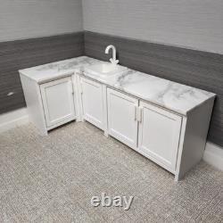 Doll Kitchen Cabinet with Marble Worktop 6th Scale Dollhouse Miniature Furniture