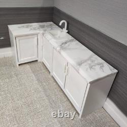 Doll Kitchen Cabinet with Marble Worktop 6th Scale Dollhouse Miniature Furniture