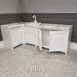 Doll Kitchen Cabinet with Marble Worktop 6th Scale Dollhouse Miniature Furniture