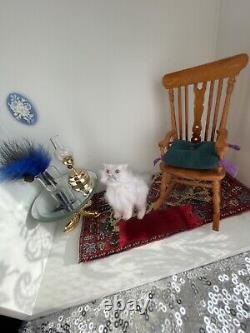 DollHouse Miniature Persian Cat Realistic Handmade OOAK 112 Doll House Art Doll