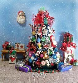 Dollhouse Artisan Miniature Christmas Tree Traditional / Whimsical Handcrafted