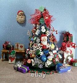 Dollhouse Artisan Miniature Christmas Tree Traditional / Whimsical Handcrafted