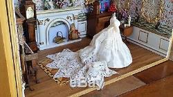Dollhouse Artisan Taller Targioni Miniature OOAK Wedding Gown Dress Form 112