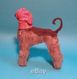 Dollhouse Miniature 112 AFGHAN HOUND in SNOOD, OOAK, Sculpted, Furred