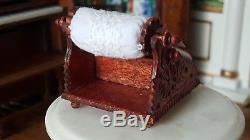 Dollhouse Miniature Artisan Antique style Lace Making Pillow Stand Bobbins 112
