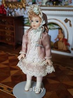 Dollhouse Miniature Artisan Porcelain Antique Repro Bebe Doll #3 112