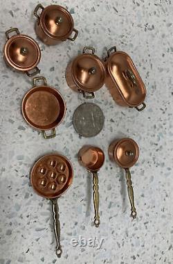 Dollhouse Miniature Copper Pots & Pans 13 Pc