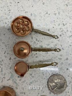 Dollhouse Miniature Copper Pots & Pans 13 Pc