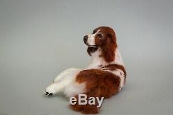 Dollhouse Miniature Dog Red and White Setter Artist Sculpted Furred OOAK 112