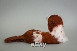 Dollhouse Miniature Dog Red and White Setter Artist Sculpted Furred OOAK 112