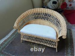 Dollhouse Miniature Furniture Wicker Sofa1/12 Dolls House Artist Handmade