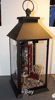 Dollhouse Miniature Halloween Lantern Scene Curio Wine Cat 112 1 inch scale W