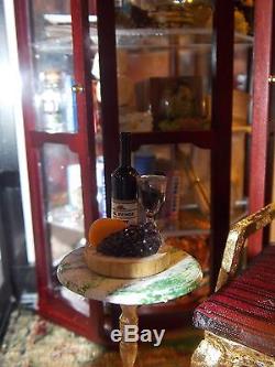 Dollhouse Miniature Halloween Lantern Scene Curio Wine Cat 112 1 inch scale W