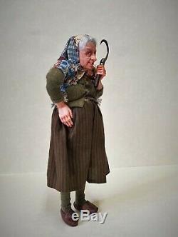 Dollhouse Miniature Irina Martin Witch Hag Doll 1/12th OOAK