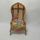 Dollhouse Miniature Jbm Canvas Hooded Canopy Chair With Antique Petit Point