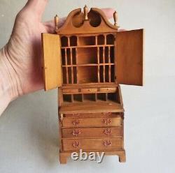 Dollhouse Miniature Jim Gans Highboy Secretary Rare 1980