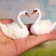 Dollhouse Miniature Ooak Realistic Swan Couple Bird Malinik Miniatures
