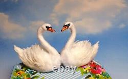 Dollhouse Miniature OOAK Realistic Swan couple bird Malinik Miniatures