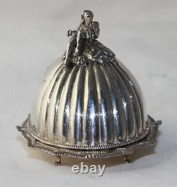 Dollhouse Miniature Pete Acquisto Sterling Silver Dome Cover Tray 18th C Figure