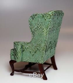 Dollhouse Miniature Signed Betty Valentine Upholstered Chair 1/12 1987