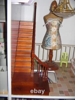 Dollhouse Miniature Staircase Wooden Step Stair Furniture Dolls House decor 1/6
