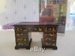 Dollhouse Miniatures Artisan Judith Dunger Hand Painted Chinoiserie Desk