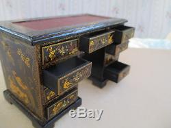 Dollhouse Miniatures Artisan Judith Dunger Hand Painted Chinoiserie Desk