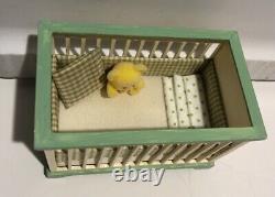 Dollhouse Miniatures Artisan OOAK Nursery Set WithCrib, Dressing Table & Accessori