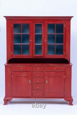 Dollhouse Miniatures IGMA Artist Mark Murphy Gorgeous Red Hutch Cabinet