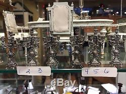 Dollhouse Miniatures Ornate Pair of 5 Arm Candelabras Sterling Silver
