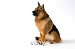 Dollhouse Sitting German Shepherd Pup Artist Furred OOAK Dog