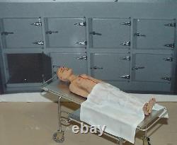 Dollhouse miniature handcrafted 1/12th scale Autopsy body on table Medical