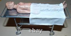 Dollhouse miniature handcrafted 1/12th scale Autopsy body on table Medical