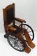 Dollhouse Miniature Handcrafted Old Fashioned Wheelchair Wood Black 1/12th Scale