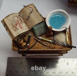 Dollhouse miniature handcrafted Victorian Filled cart Medical Hospital 1/12th