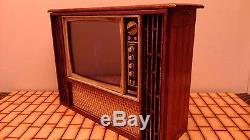 Dollhouse miniature old vintage working TV, 1/12 scale