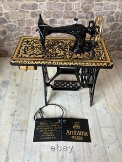 Dolls House 1/12 Scale Anframa Damascene Gold Quality Miniature Sewing Machine