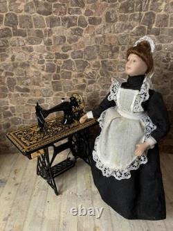 Dolls House 1/12 Scale Anframa Damascene Gold Quality Miniature Sewing Machine